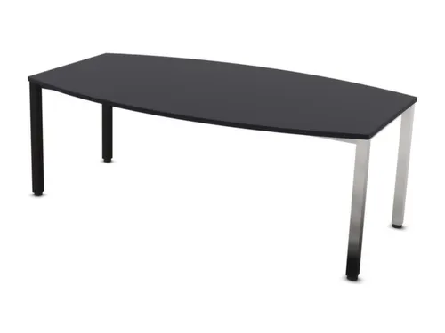 vergadertafel,HxBxD 740x2000x1200mm,vatvormig,CC-zwart
