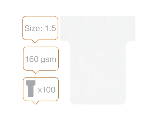 Planbord T-kaart Nobo nr 1.5 36mm wit