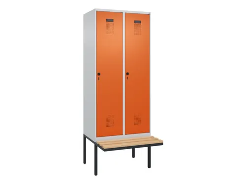 locker met bank,voor scheiding van kleding,HxBxD 2120x800x815mm,2vak