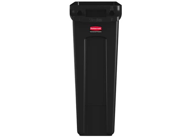 Rubbermaid Afvalbak Slim Jim Vented met luchtsleuven 87liter Zwart