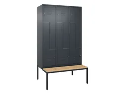 Z-garderobekast,HxBxD 2120x1200x815mm,6vak,vak B 400mm,cil.-slot
