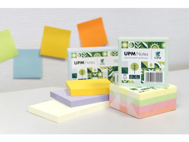 UPM notes 125x75 pastel geel pak 6x 100 vel