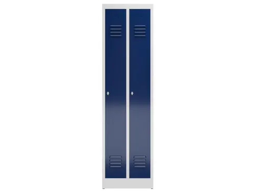 garderobekast,HxBxD 1800x500x500mm,2vak,klink,sokkel,romp RAL7035