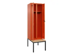 locker met bank,voor scheiding van kleding,HxBxD 2120x600x815mm,2vak