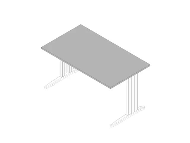 bureau,HxBxD 730x1400x800mm,blad grijs,C-voet wit