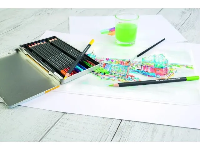 Aquarelpotlood Eberhard Faber Artist color metaaletui a 12 stuks