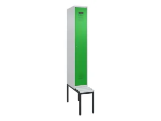 locker met bank,voor scheiding van kleding,HxBxD 2120x300x815mm,1vak - 2