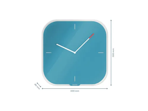 Wandklok Leitz Cosy blauw glas