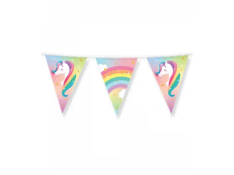 Vlaggenlijn 10 meter Party Flags foil Unicorn