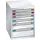 ladekast 800x605x695mm 6laden cilinderslot RAL7035 front RAL7035