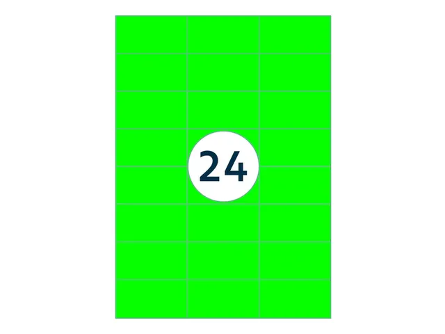 Etiquette Rillprint 70x37mm vert fluo 2400 étiquettes