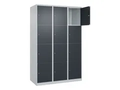lockerkast,HxBxD 1850x1200x500mm,3x4vakken,vak B 400mm,cil.-slot