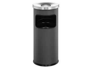 Metalen Afvalbak 17 Liter Met Asbak Antraciet - 1