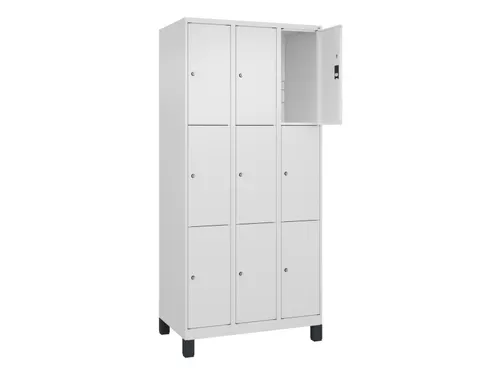 lockerkast,HxBxD 1950x900x500mm,3x3vakken,vak B 300mm,cil.-slot,voeten