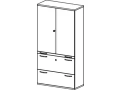 kantoorkast HxBxD 1920x1000x430mm romp grafiet decor front onyxgrijs