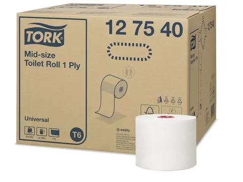 Tork Universal Compact Toiletrol 1-Laags 135 Meter T6 Recycled Wit