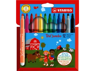 Viltstift STABILO Trio Jumbo 380/12 extra large assorti 12 stuks - 3