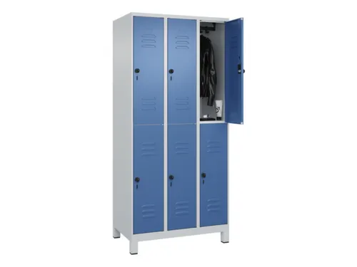 dubbeldekse locker,HxBxD 1950x900x500mm,3x2vak.,vak B 300mm