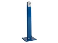 Staande Asbakzuil 2 liter H 1005mm Rechthoekig Ral5010 Zilverkleurig