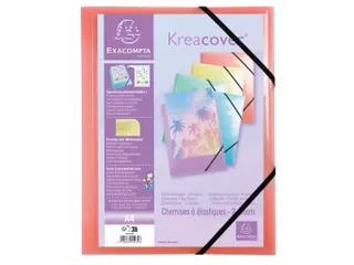 Elastomap Kreacover A4 3 Kleppen Assorti Pastel - 26