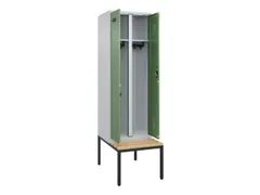 locker met bank,voor scheiding van kleding,HxBxD 2120x600x815mm,2vak