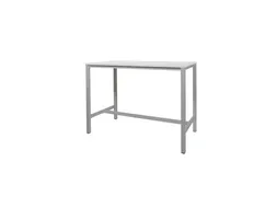 Domino Basic Statafel 180x80x110cm Wit blad, Onderstel Aluminium
