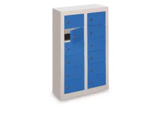 lockerkast,HxBxD 815x460x200mm,2x6vakken,RAL7035,front RAL7035 - 1