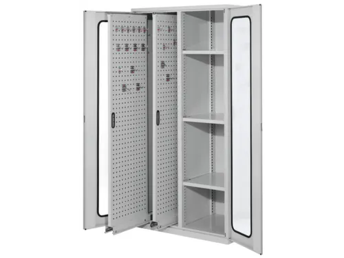 verticale kast,HxBxD 1950x1000x600mm,vensterdeur,RAL5010
