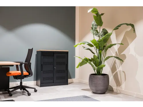 Euroseats Schuifdeurkast 105x90x40cm Zwart