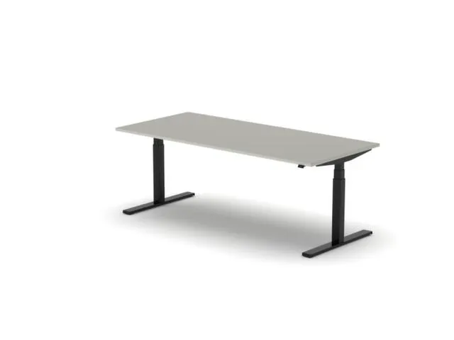 Elektrisch ihv bureau,HxBxD 650-1310x2000x900mm,blad lichtgrijs