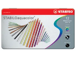 Kleurpotloden Stabilo Aquacolor 12Stuks Metalen Etui Assorti