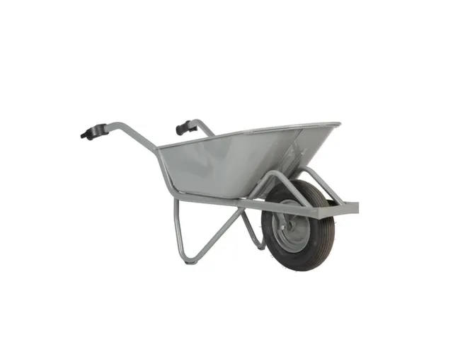 kruiwagen,80l,HxBxD 620x590x1450mm,staal-bak,grijs,staal,lucht-banden