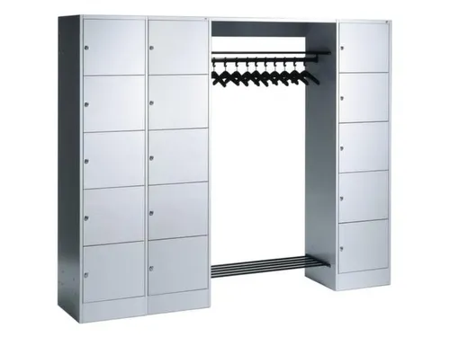 locker met kapstok,HxBxD 1950x2760x480mm,romp RAL7035,front RAL7035