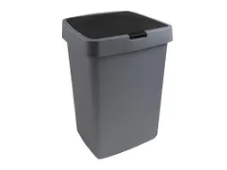 Afvalbak Delta klepdeksel 25 Liter grijs Zwart