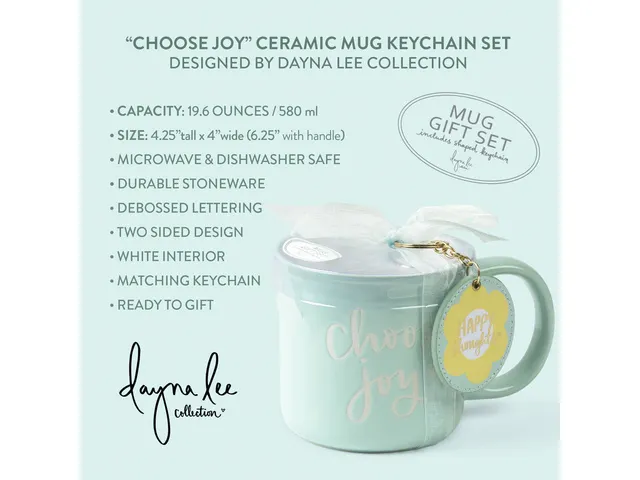 Coffret cadeau mug 580ml et porte-clés Choose Joy