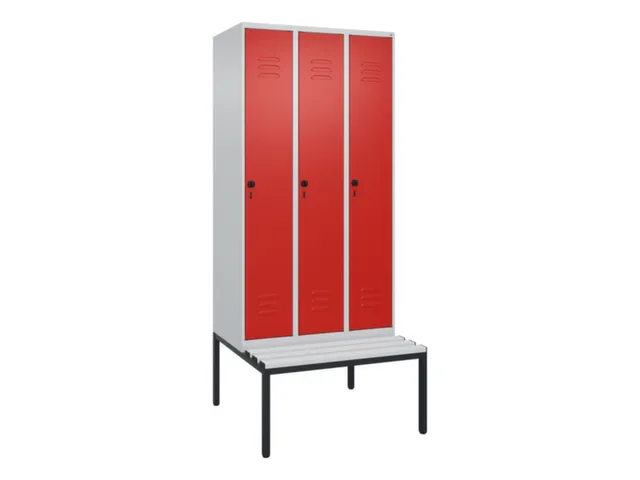 armoire vestiaire noir et blanc HxlxP 2120x900x815mm 3compart.