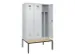 locker met bank,voor scheiding van kleding,HxBxD 2120x1200x815mm,3vak