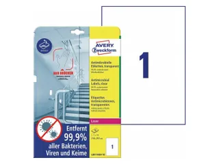 Antimicrobiële etiketten Afneembaar Transparant 210x297mm - 2