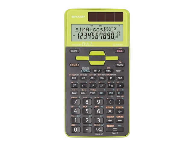 Calculator Sharp EL531TGGR zwart-groen wetenschappelijk | RekenmachinesWinkel.nl