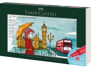 Tekenstift Faber-Castell Pitt Artist Pen Brush set 12 stuks London - 1