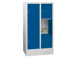 lockerkast,HxBxD 1187x600x500mm,2x3vakken,RAL7035,front RAL7035 - 1