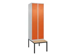 locker met bank,HxBxD 2120x600x815mm,2vak,vak B 300mm,cil.-slot