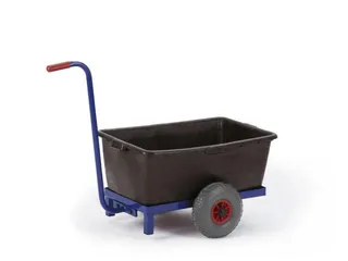 rolplateau met duwstang,draagverm. 150kg,laadvl. LxB 670x370mm - 1
