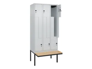 Z-garderobekast,HxBxD 2120x900x815mm,6vak,vak B 300mm,draaigrendel - 2