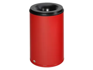 prullenmand zelfblussend 110 liter HxØ 750x465mm kop zwart rood - 1
