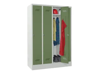 lockerkast,HxBxD 1850x1200x500mm,4vak,RAL7035,front RAL6011 - 2