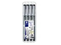 Fineliner Staedtler Pigment 308 Zwart Set 4stuks 0.1-0.7mm
