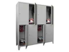 lockerkast,HxBxD 1850x1600x500mm,4x2vakken,RAL7035,front RAL5012