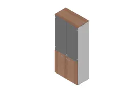 Vitrinekast 2000X900X450Mm Glazen Deur 4X Vloer Aluminium Canaletto