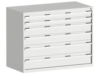 ladekast HxBxD 1000x1300x650mm 6laden romp RAL7035 front RAL7035 - 1